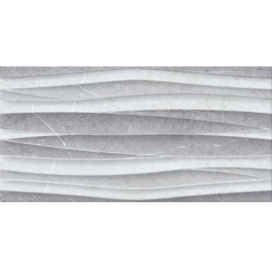 Ανάγλυφο γκρι πλακάκι τοίχου SABOYA OLAS GRIS 25x50 με όψη πέτρας